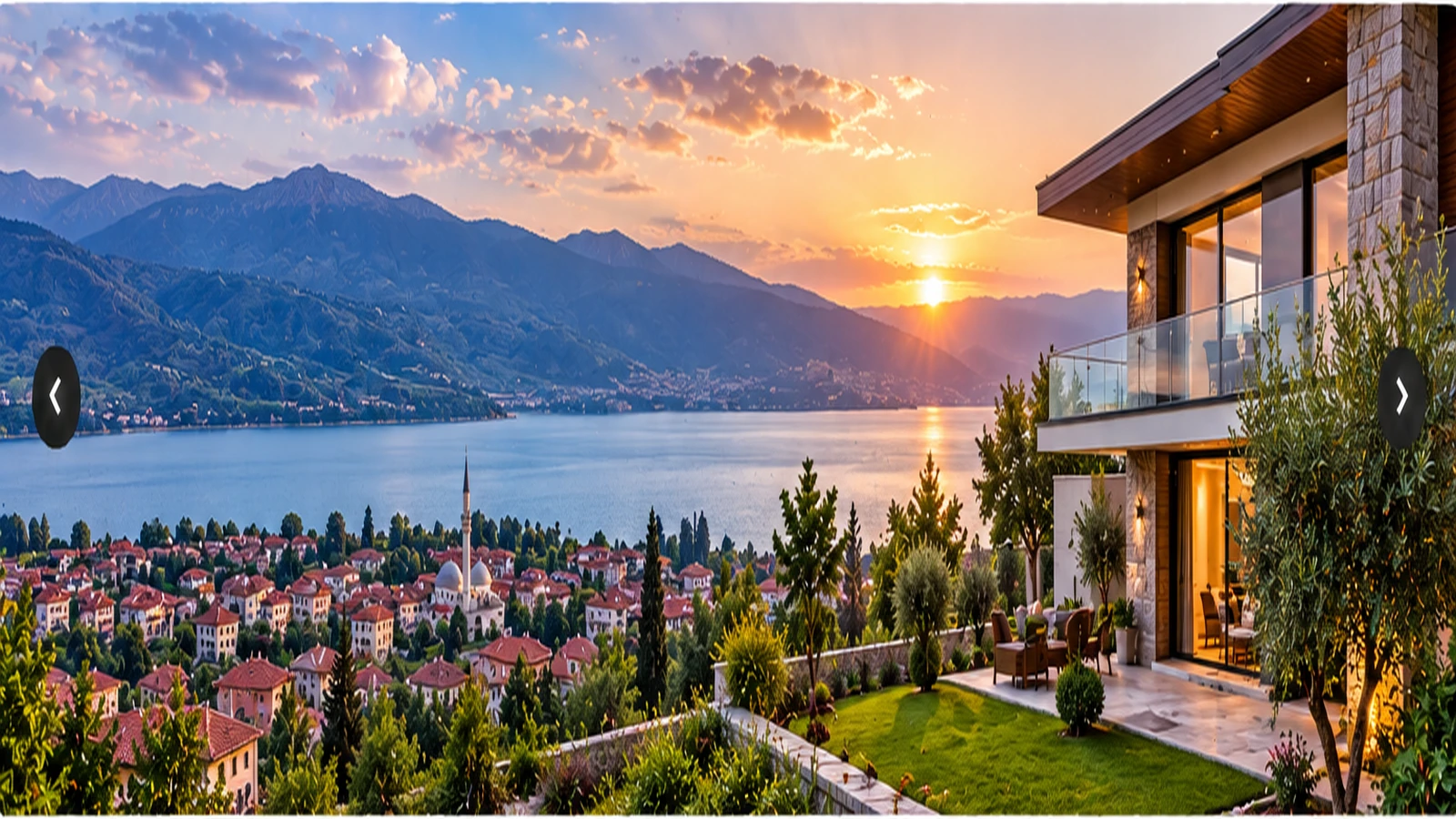 İznik gölü manzaralı modern konut ve emlak görünümü